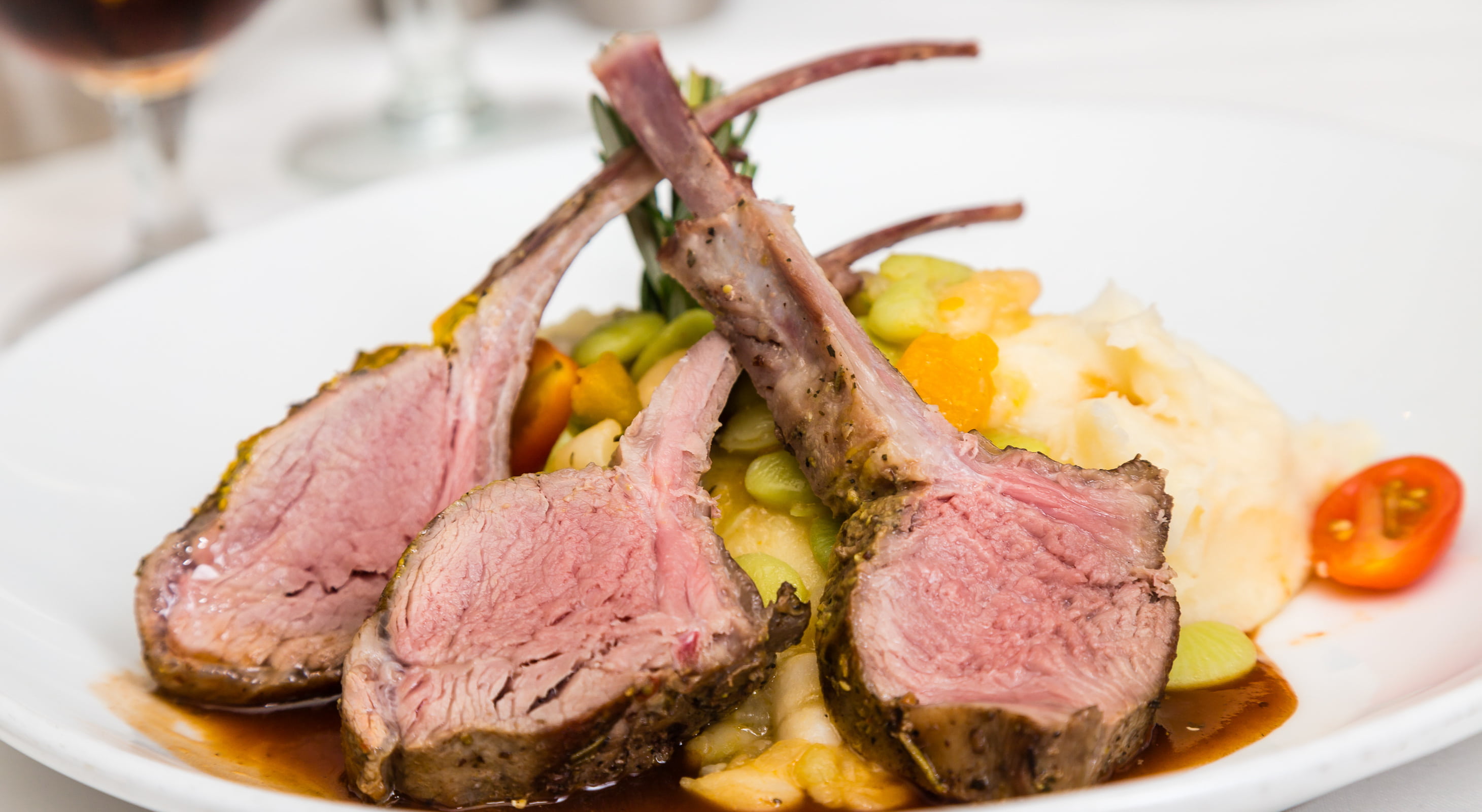 Rack of lamb dinner at a restaurant in Loudoun County